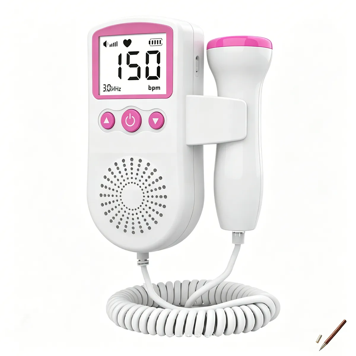Portable Fetal Doppler Baby Heartbeat Monitor with LCD Display & Headphone