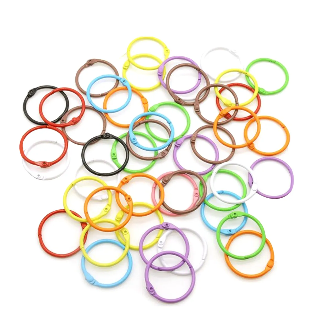 Colorful Loose Leaf Binder Rings Metal Book Paper Rings For Office
