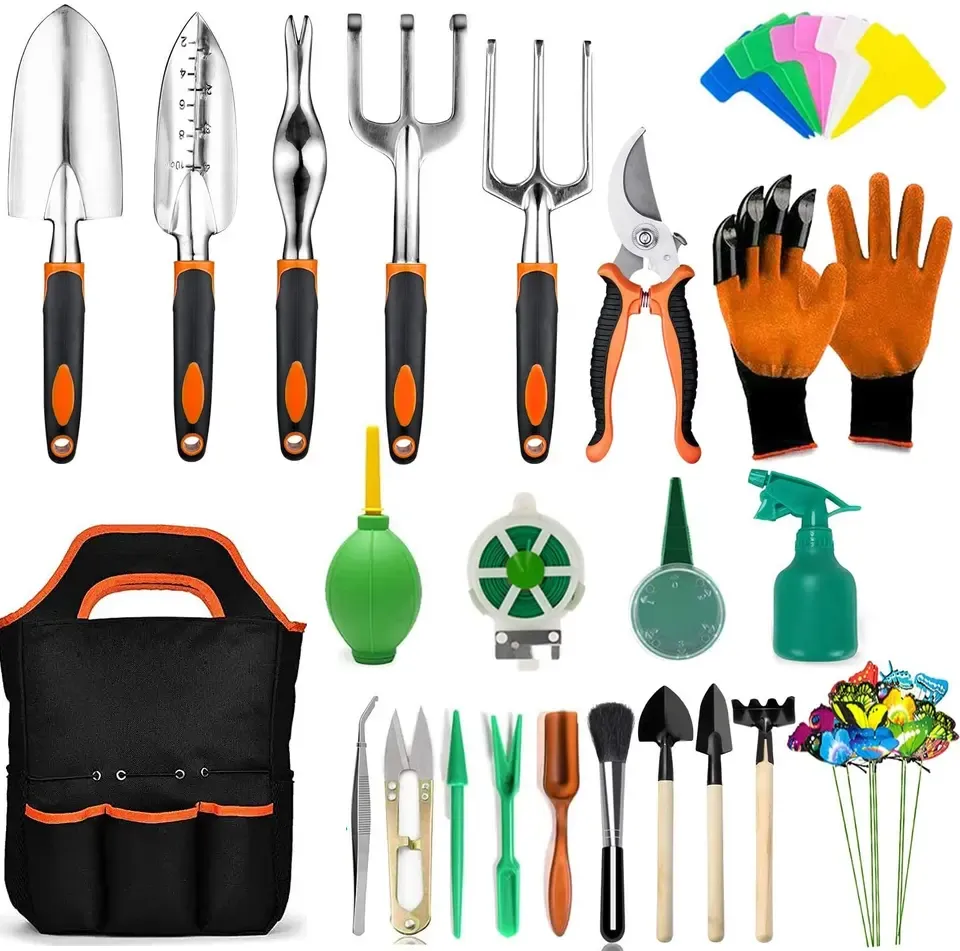 83 Piece Garden Tools Set , Heavy Duty Aluminum Garden Kit Outdoor Gardening