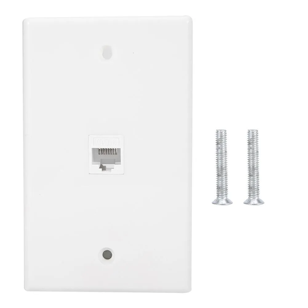 1 Port CAT6 Wall Plate Panel with Module White for Home Office Hotel