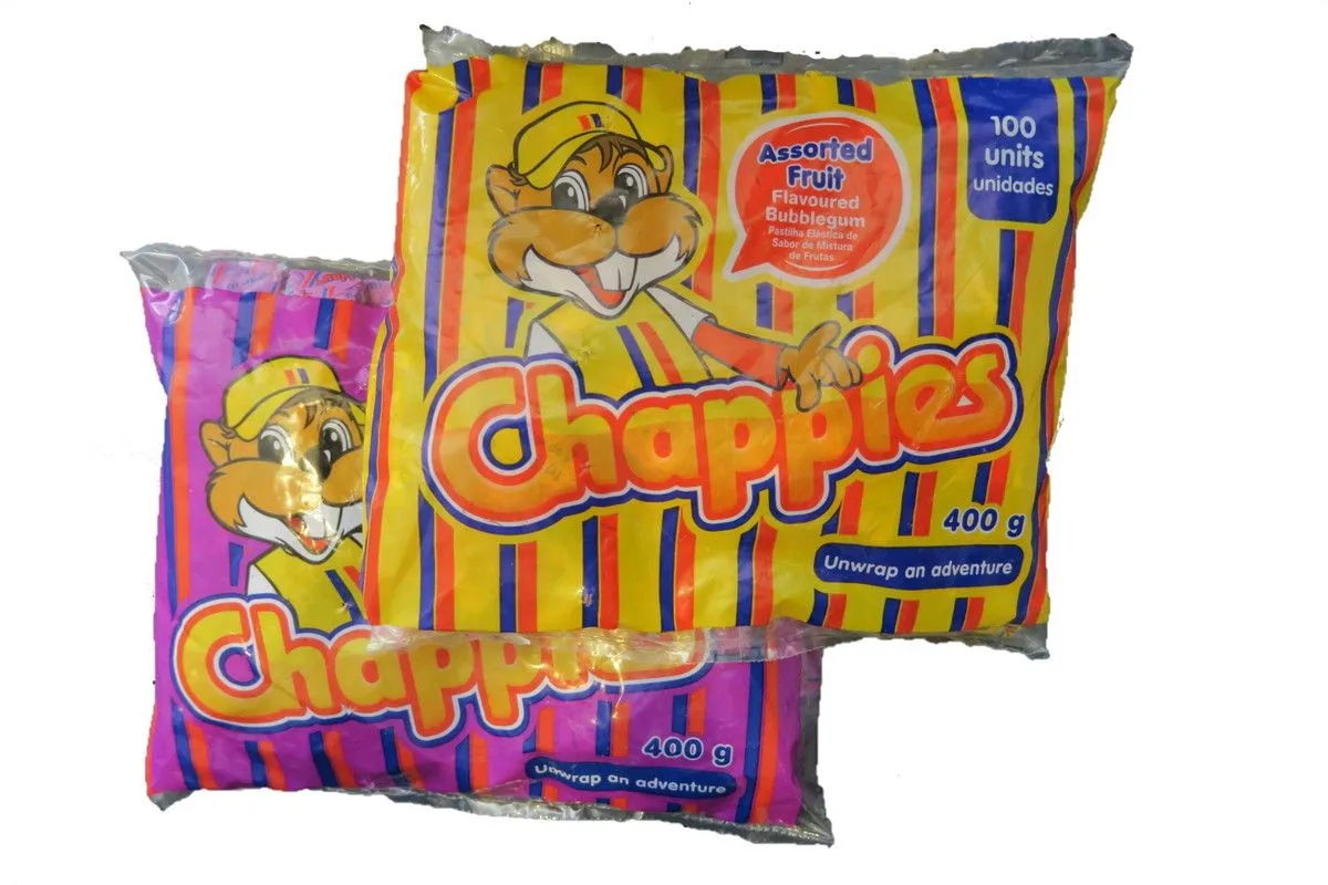 Chappies Assorted Fruit and Grape Bubblegum (2 x 100's)