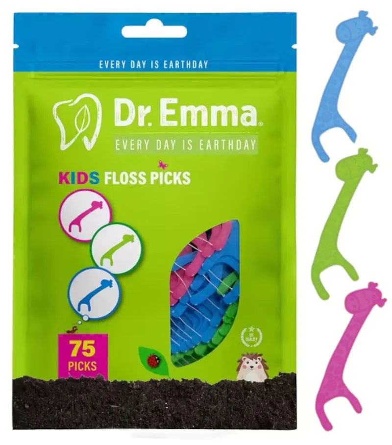Kids Colourful Giraffe Floss Picks