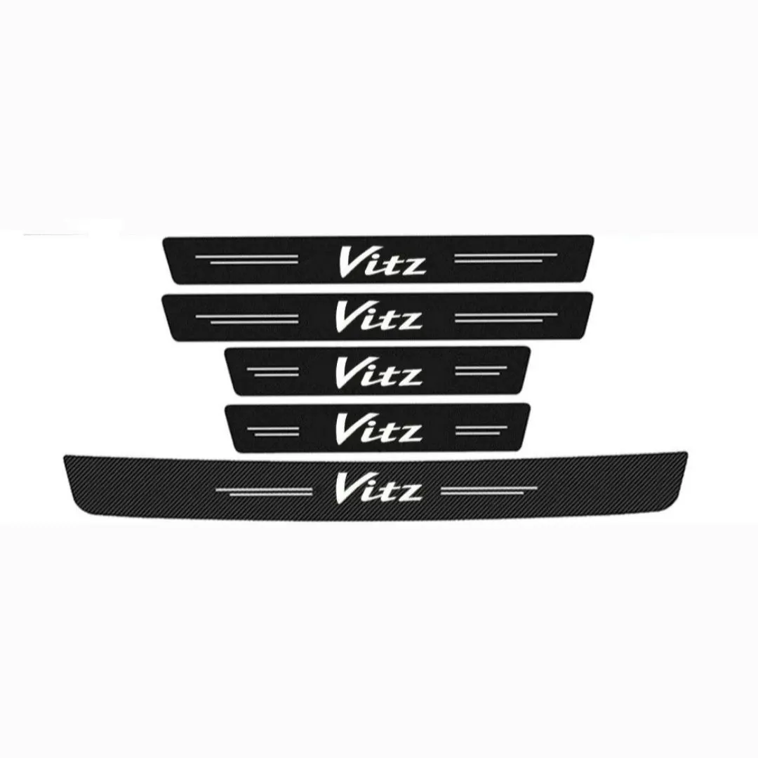 5pcs Door Sill Protector Compatible with Toyota Vitz - Car Scuff Guard Set
