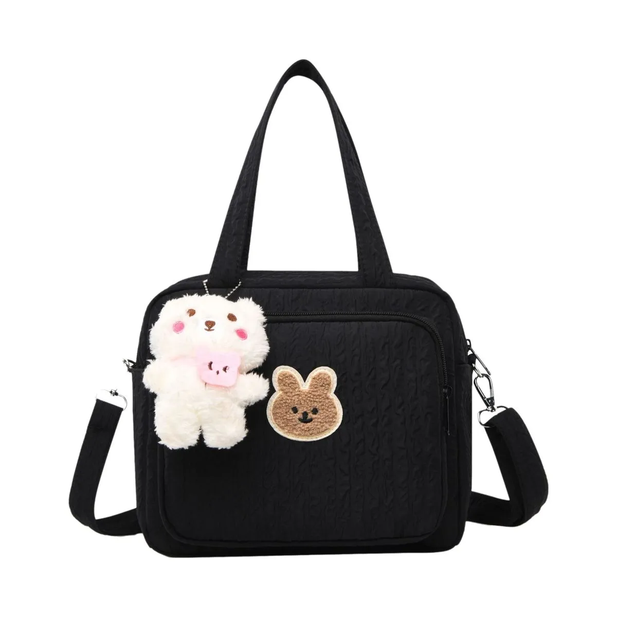 Single-Shoulder Multi-Functional Diaper Bag - Black without pendant