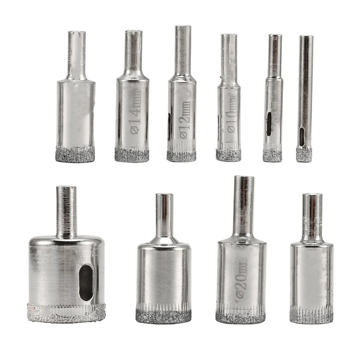 Drill Bits Set, 10 PCS Hole Saw Glass Bit for Ceramic Tile Porcelain