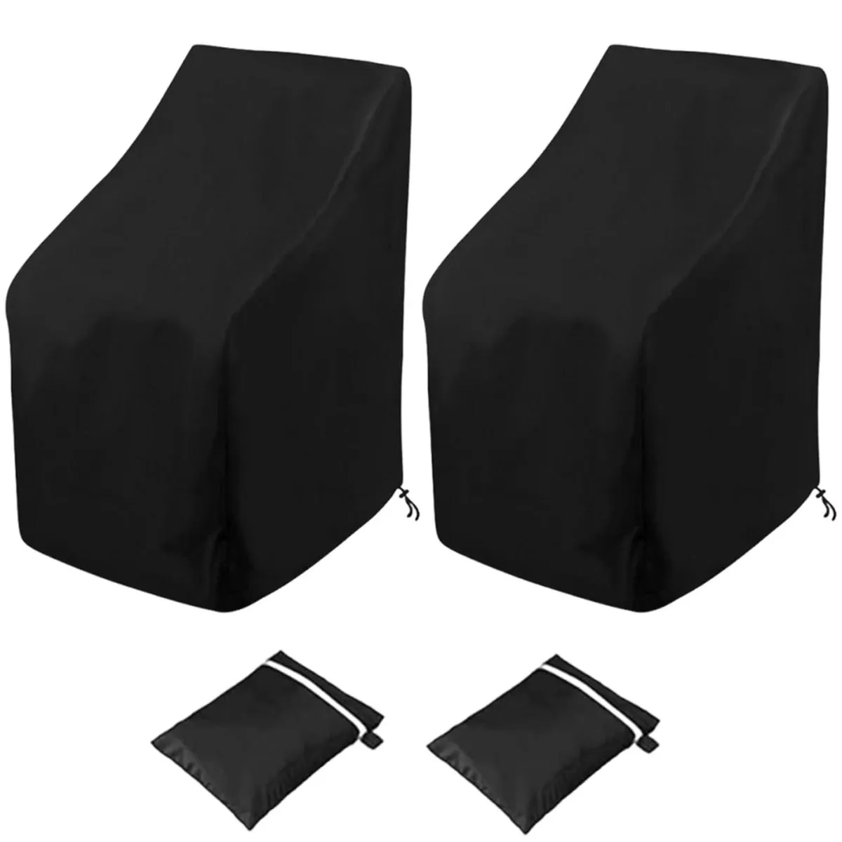 2PCS Stacking Outdoor Chair Covers Waterproof for Garden Patio Furniture