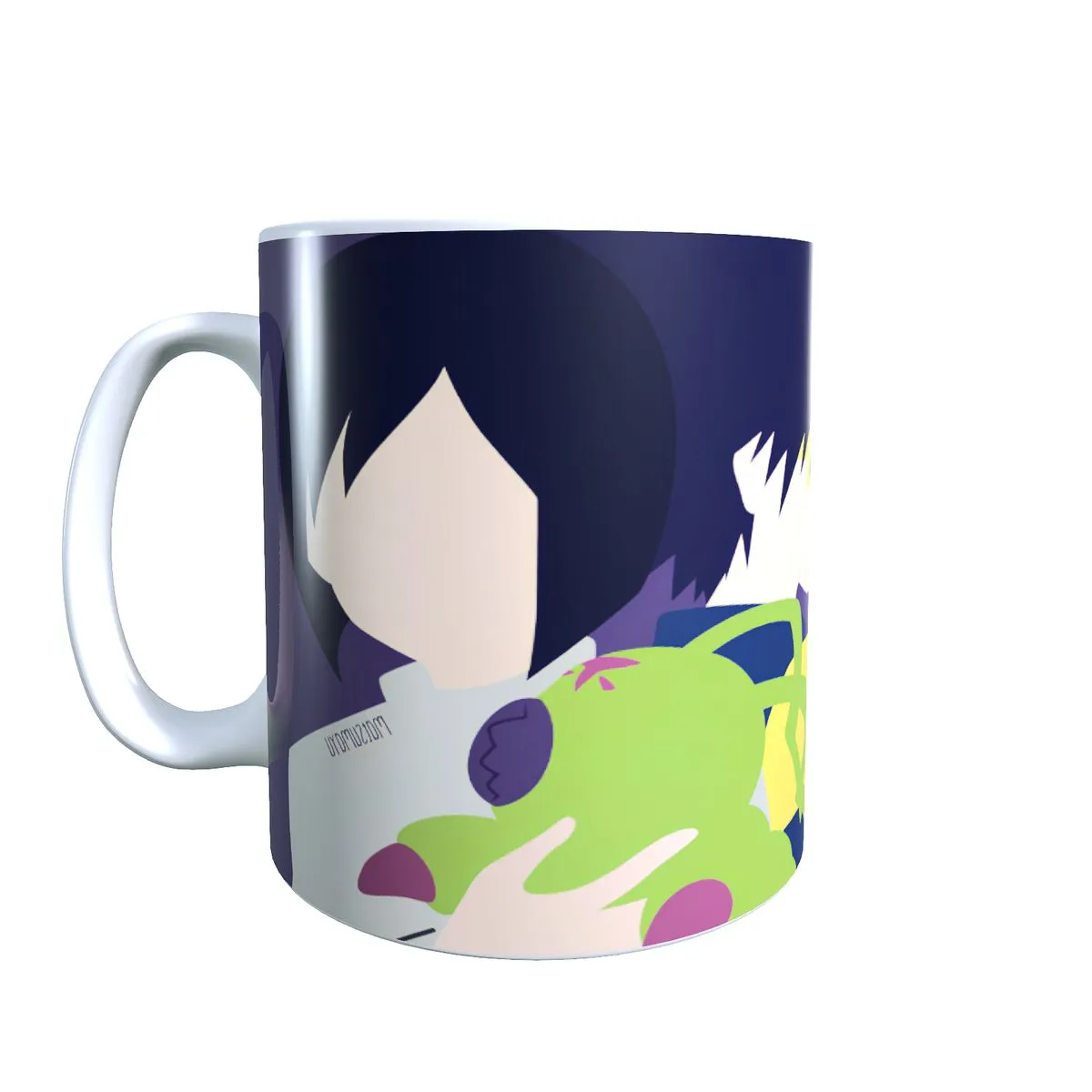 Ken & Wormmon Minimal - Digimon Themed Coffee Mug