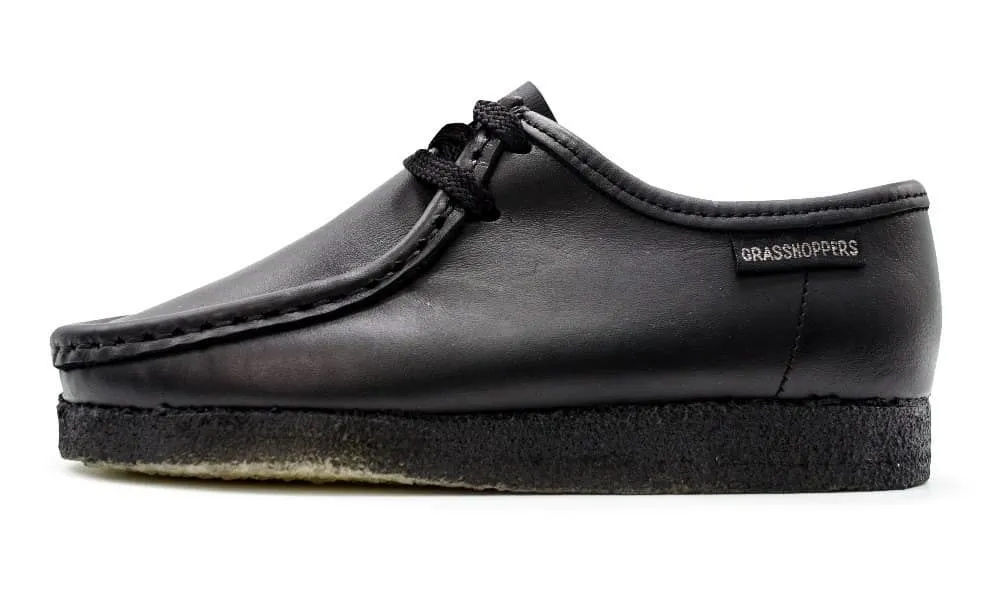 Grasshopper Kid's Lace-Up Moccasin Softee Black