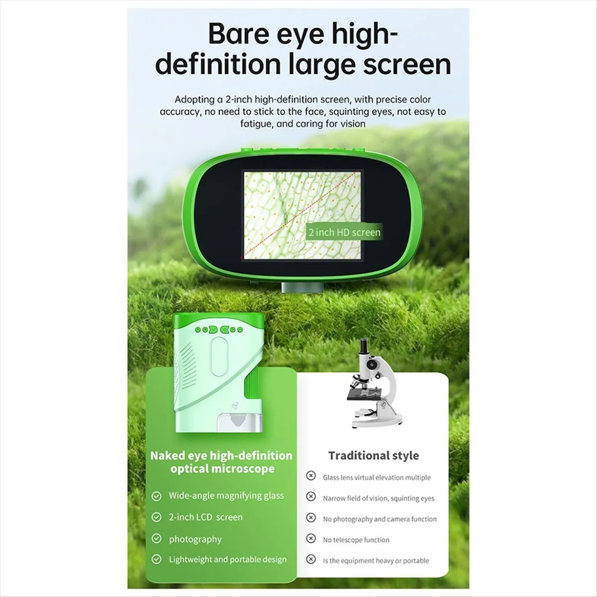Xv70 Children's Pocket Microscope Green Compatible with None