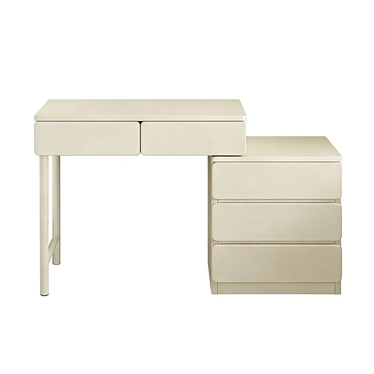 Dressing Table with 3 Drawers, Warm White 80x40cm Vanity Desk for Bedroom