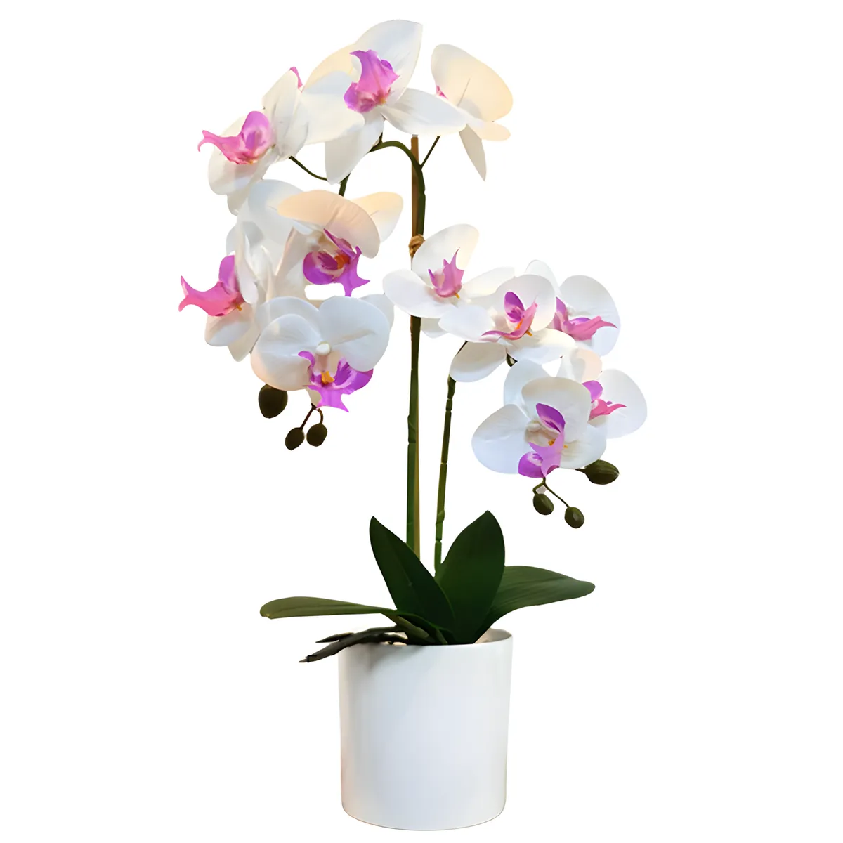 Artificial Orchid Flower in Ceramic Vase - 1 Piece - Red