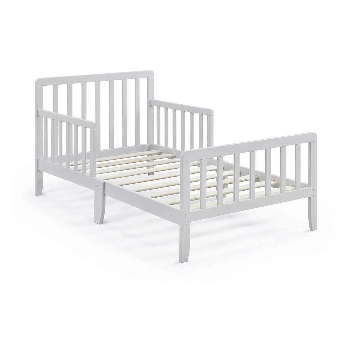Solid Wood Baby Cot Infant Crib Toddler Bed with Mattress & Safety Rails - White