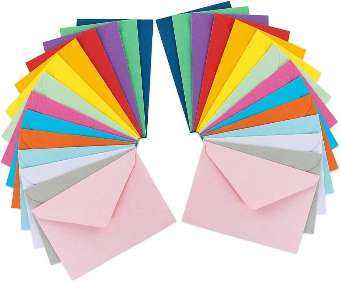 100pcs Colorful Small Envelopes for Budgeting Projects and Cards Blank