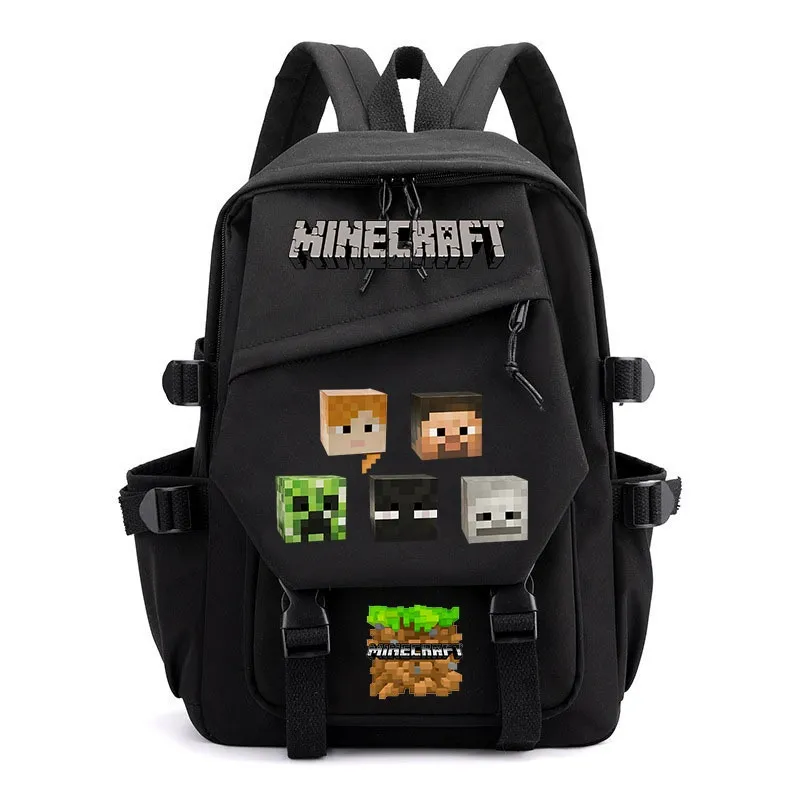 Kid Schoolbag Minecraft Merchandise Nylon Backpack Game - Black