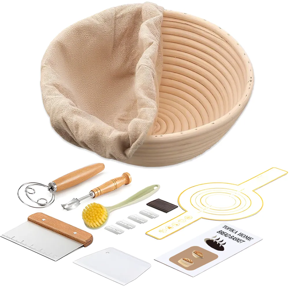 Topika Sourdough Starter Kit for Bread, Baking Supplies with Proofing Basket
