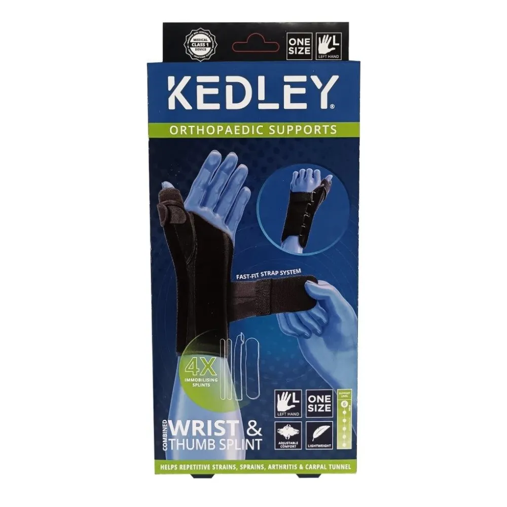 KEDLEY Combined Wrist & Thumb Splint Brace - Left Hand