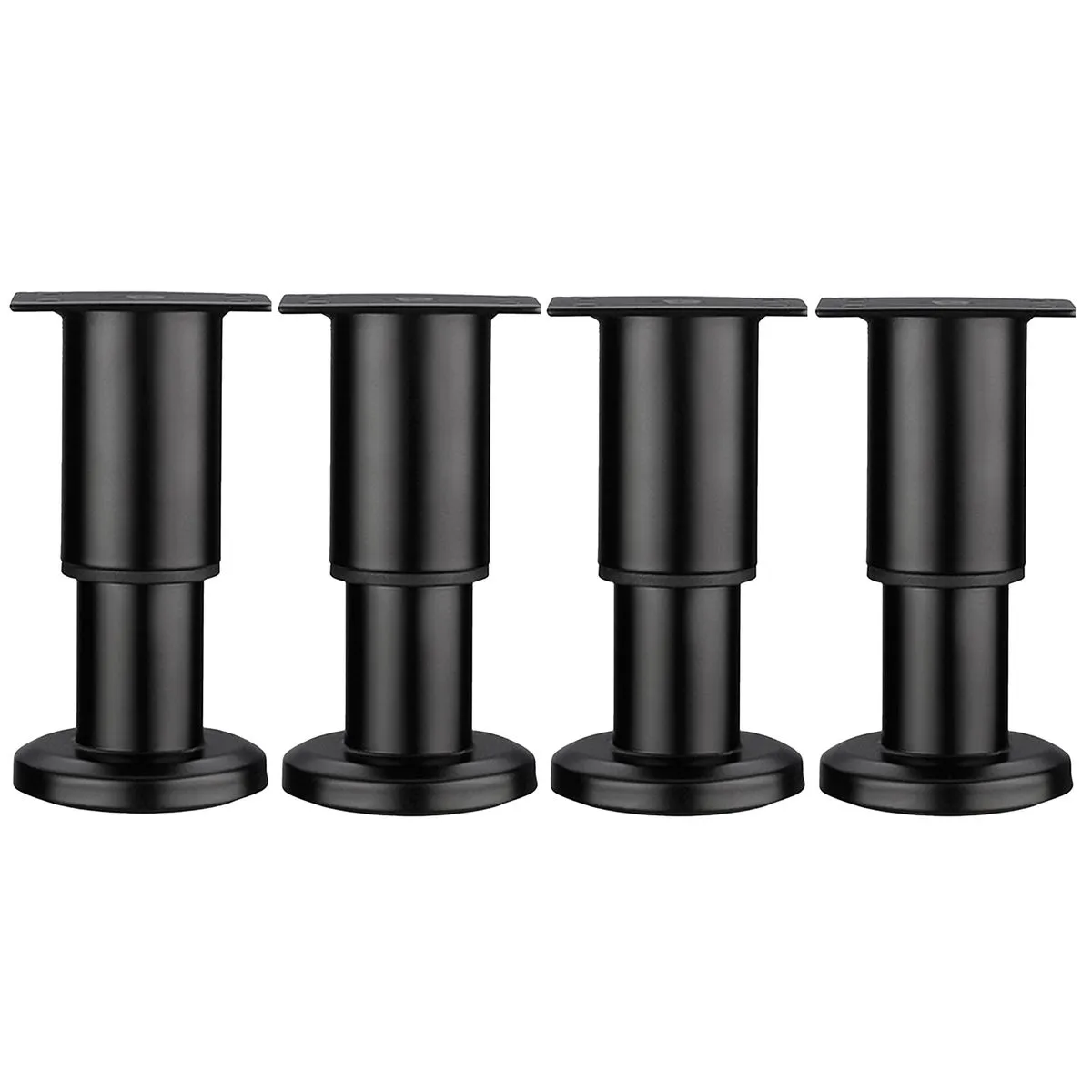 Aluminium Furniture Legs, Sofa Legs, Adjustable Height 12-18cm, Round - 4 Piece
