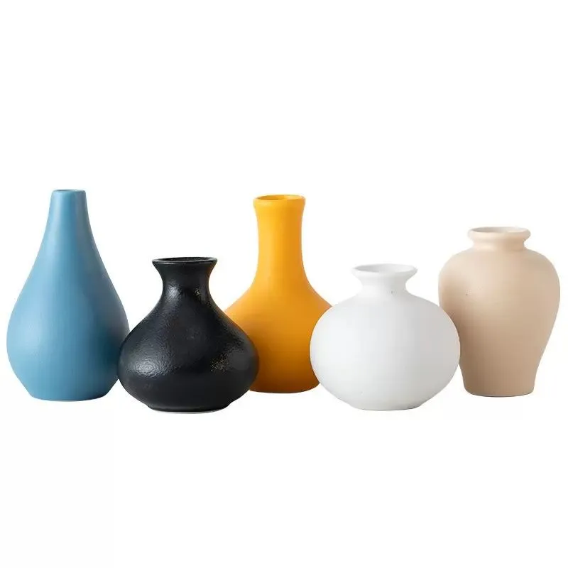 Ceramic Vase Set of 5 Modern Home Decor Living Room Shelf Tabletop