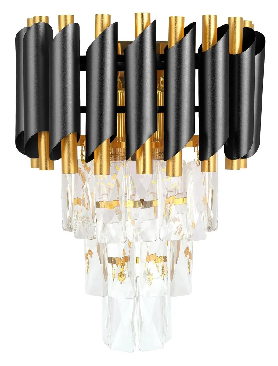 Crystal Luxury Royale Wall Light Black and Gold