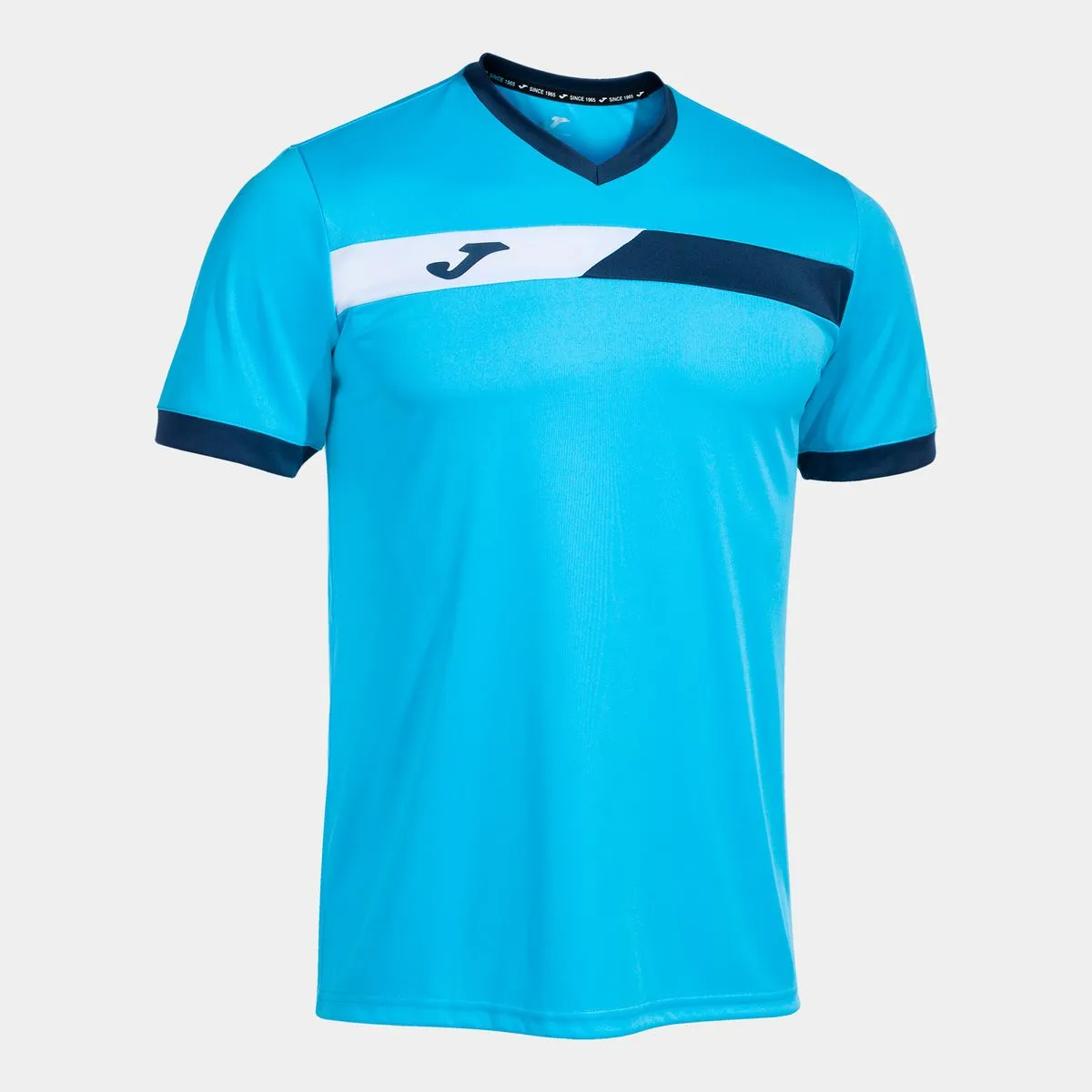 Joma Men's Short Sleeve Padel T-Shirt - Fluor Turquoise Navy