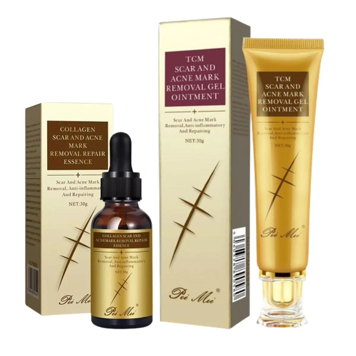 TCM Scar and Acne Mark Removal Gel Ointment & Essence Kit