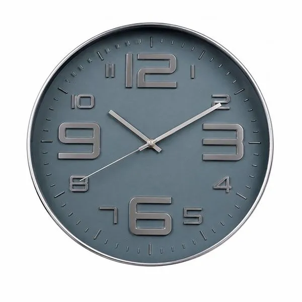 J J Elegant blue-grey Horizon Luxe Titan Edge Luxury Wall Clock
