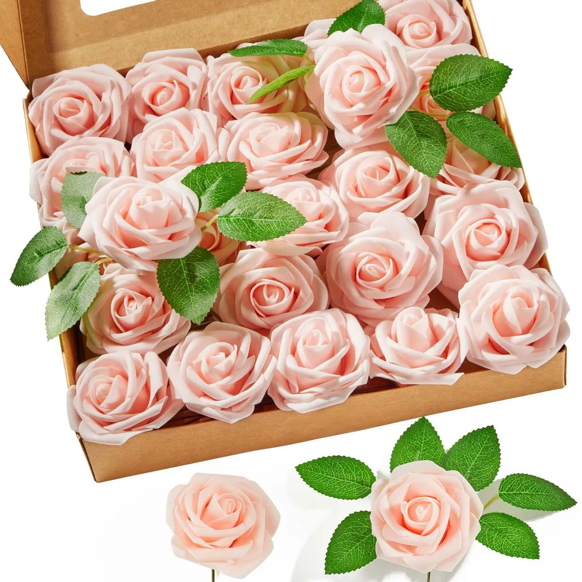 Chenshia Reusable Soft-Touch Artificial Foam Roses - 25 Piece - Pink