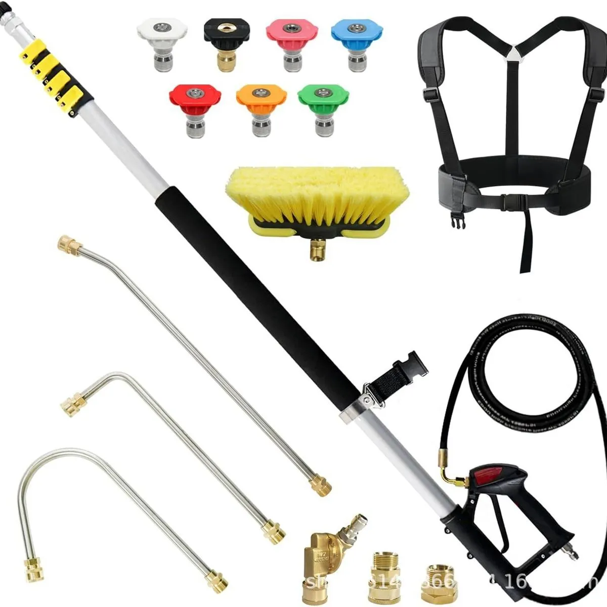 5 pieces 24FT telescopic adjustment rod high-pressure car washing kit