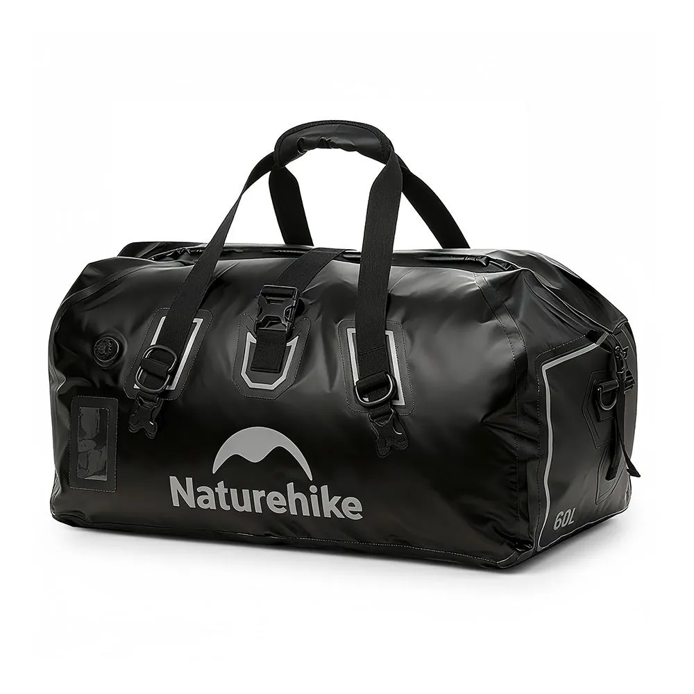 Naturehike Waterproof Travel Duffle Bag for Men Women,Gym Weekender Bags - Black-60L