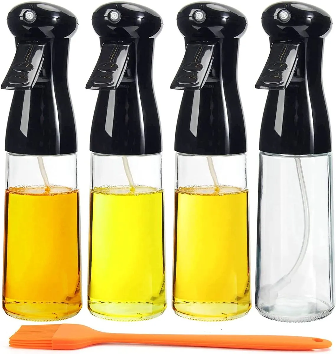 210ml Glass Oil Spray Bottle Refillable Kitchen Accessories With Brush