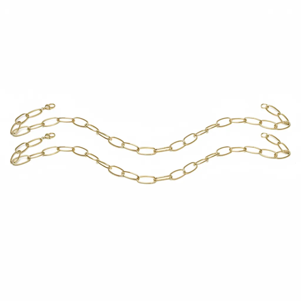 Brass Plated Decorative Oval Link Chain 2mm x 1m for Crafting - 2 Pack
