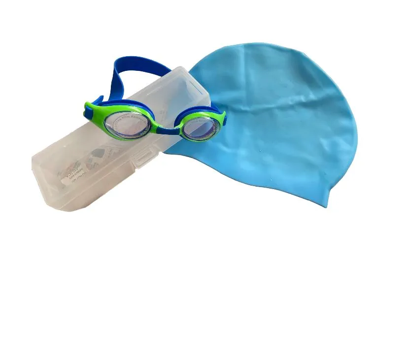 Swimming Goggles & Caps - Juniors - Blue