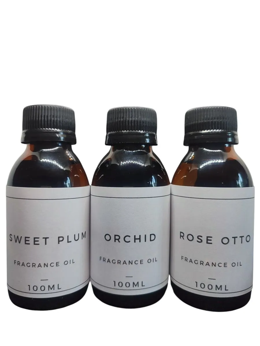 Fragrance Oil Set: Sweet Plum,Orchid,Rose Otto