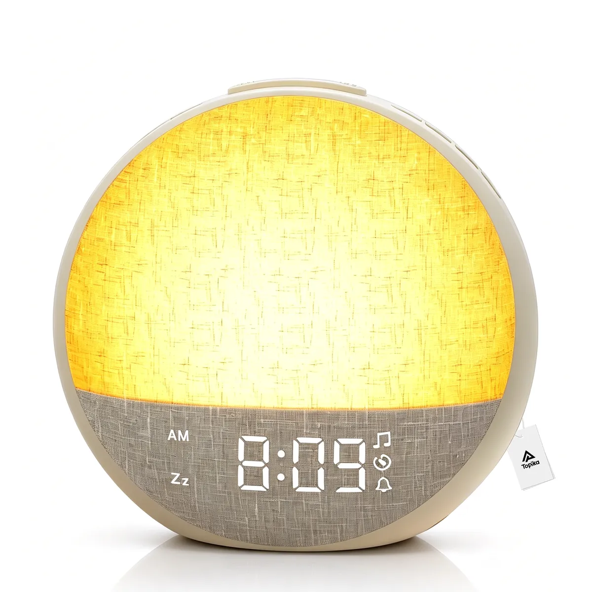 Topika Sunrise Alarm Clock with White Noise, Wake Up Light Speaker