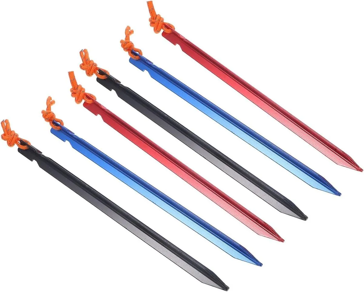 6pcs Heavy Duty Aluminum Alloy Tent Pegs for Camping Canopy and Awning