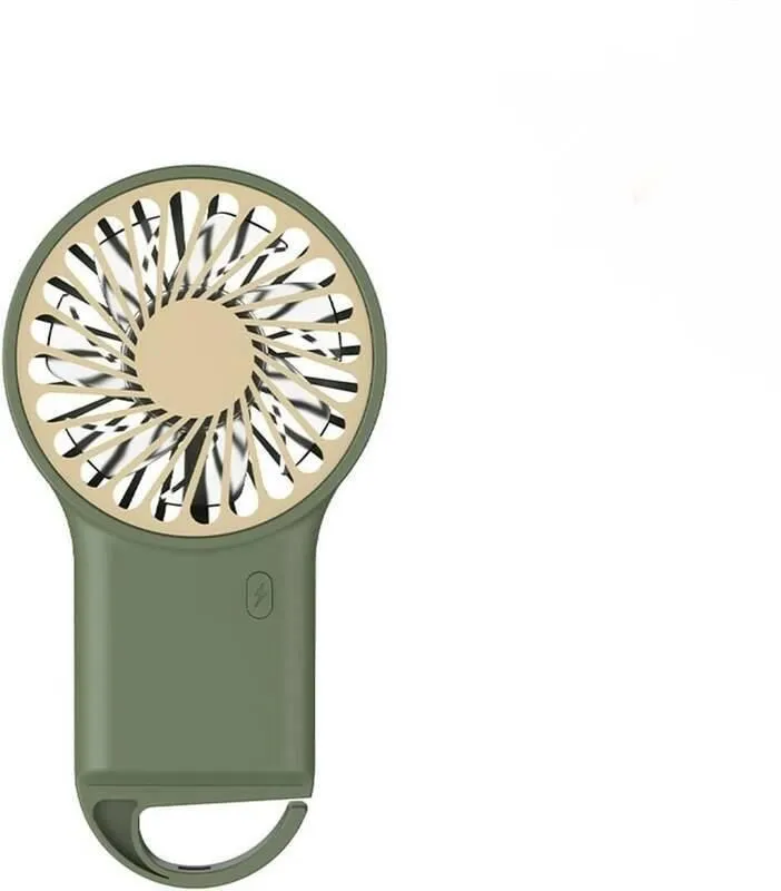 Handheld Mini Fan with Carabiner Hook, USB Recharge Long Lasting Desk Fan - Green