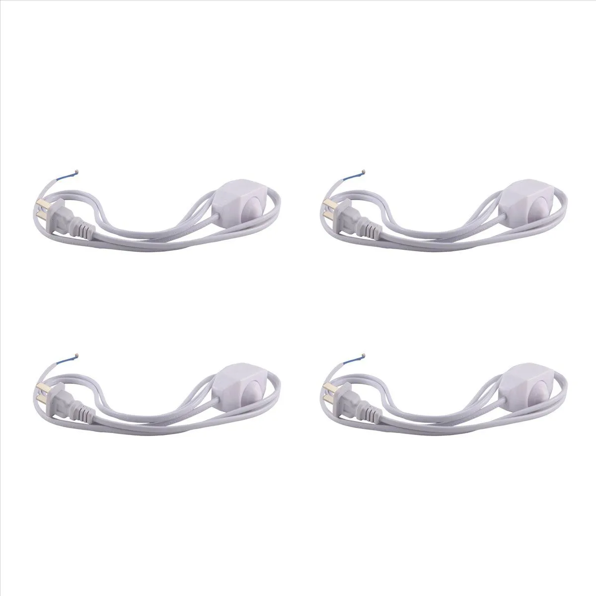 4X White Lamp Power Cord W Dimmer Switch AC 250V/110V US Plug