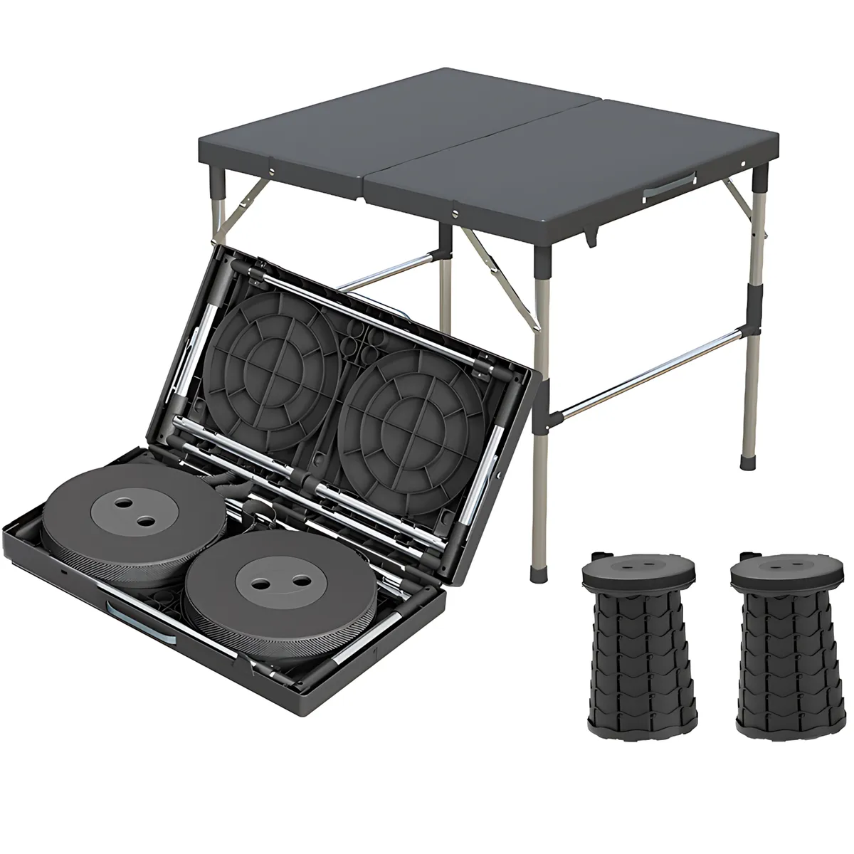 JESSEJESSE Camping Furniture,Folding Picnic Table Stool Set RV Table