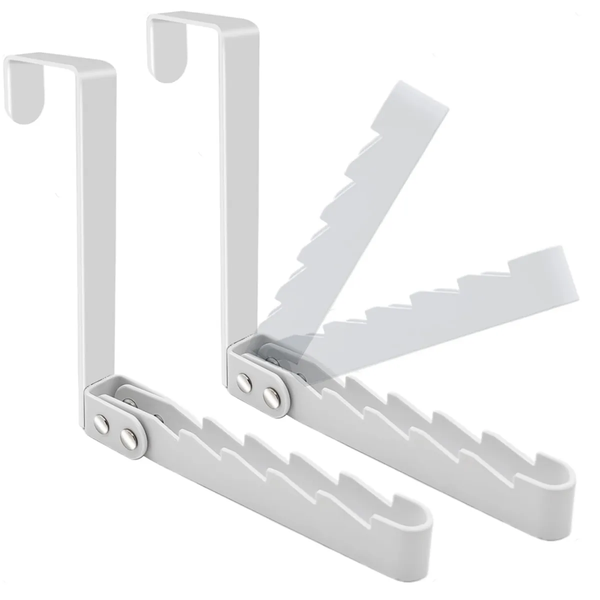 2 Pack Over The Door Hooks Hanger, for Clothes, Coats, Towels, White