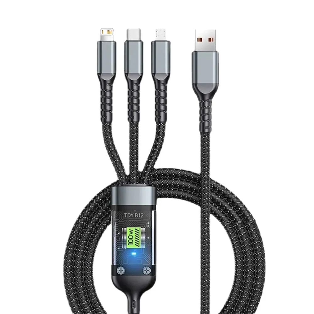 3 in 1 Micro USB Charging Cord Type C Compatible with iPhone Samsung Xiaomi