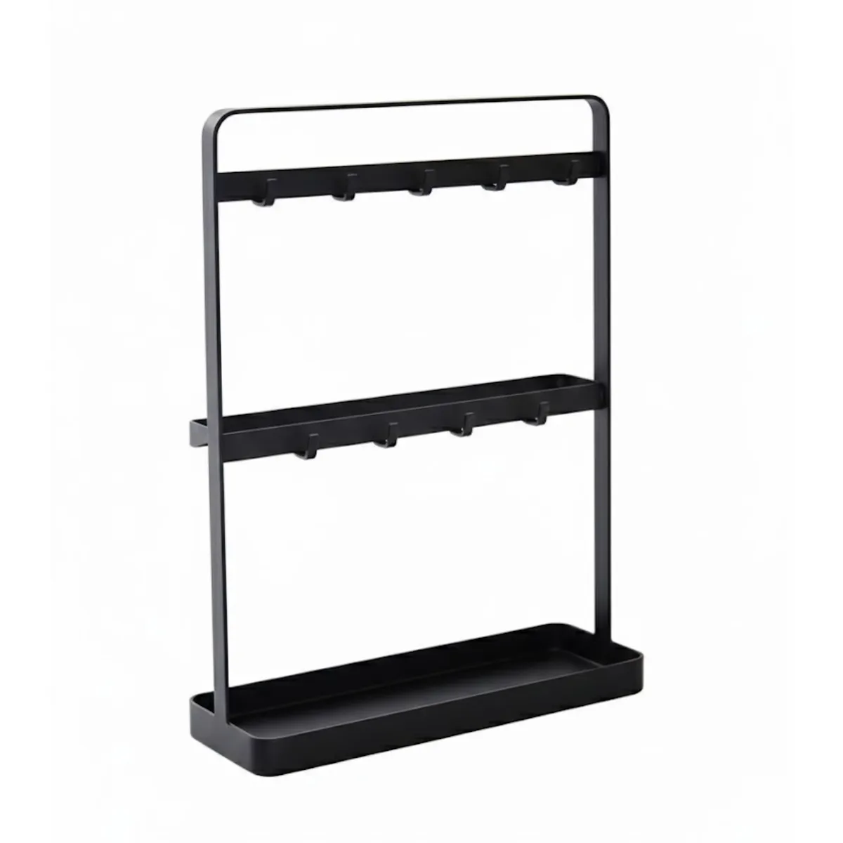 Key Holder Stand | Metal Organizer Rack - Black