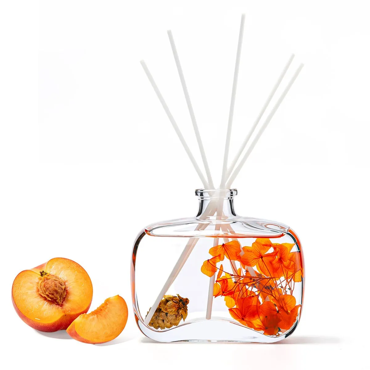 100ml Peach Reed Diffuser Set Home Fragrance Bathroom Bedroom Shelf Decor