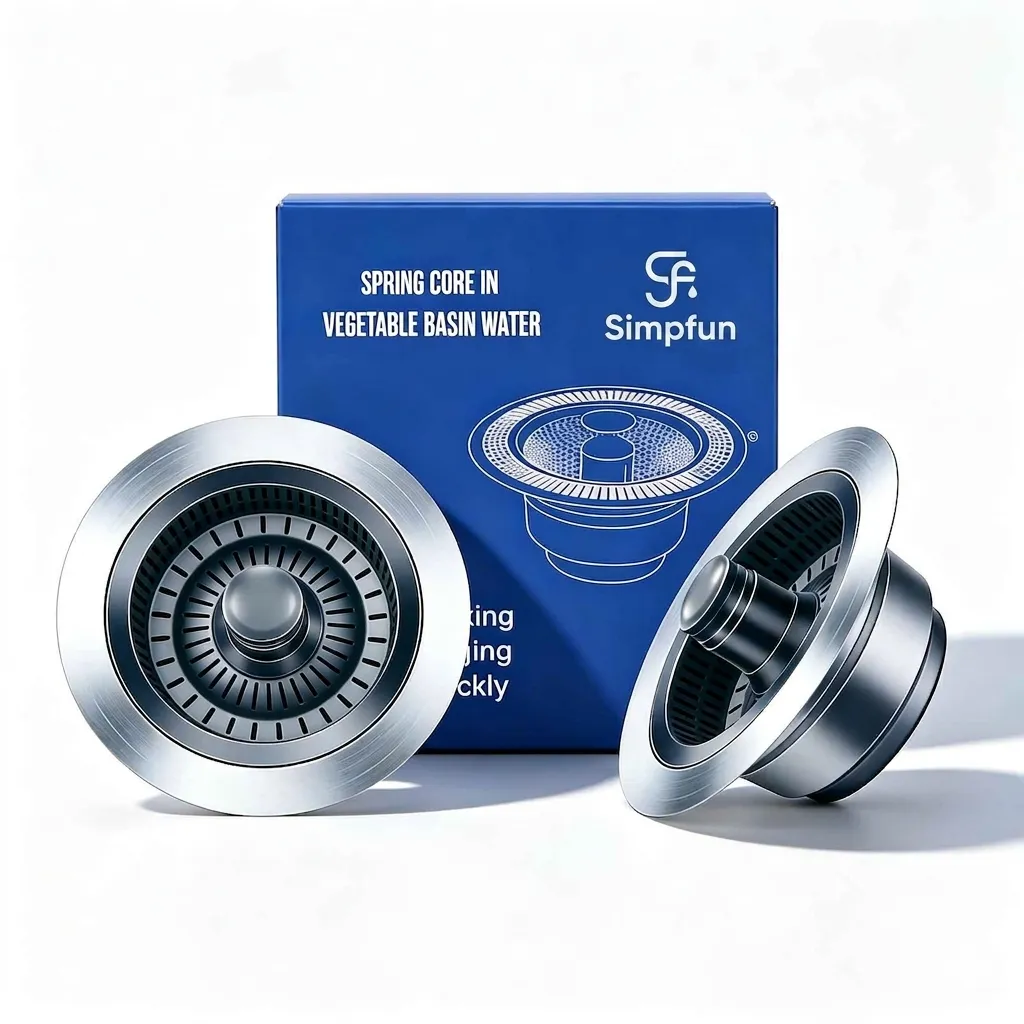 2-Pack 3-in-1 Kitchen Sink Drain Strainer & Stainless Steel Pop-Up Plugs