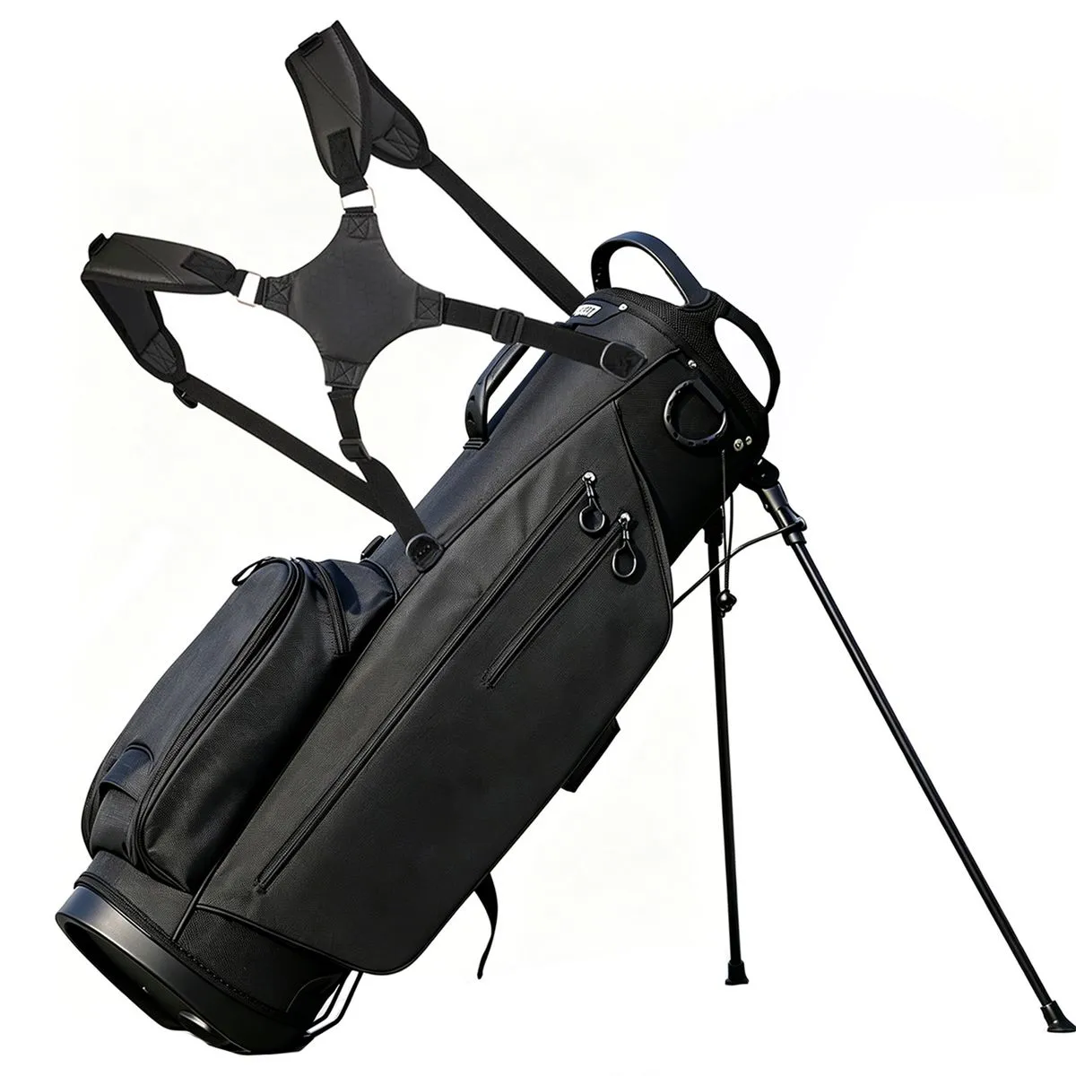 Lightweight Golf Stand Bag Dual Straps Multiple Pockets Carry Bag and Stand