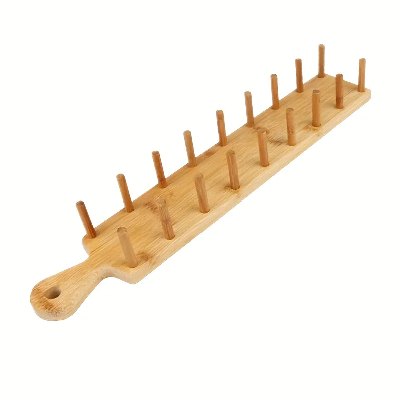8-Slot Bamboo Taco Holder Durable Hangable Wooden Taco Stand