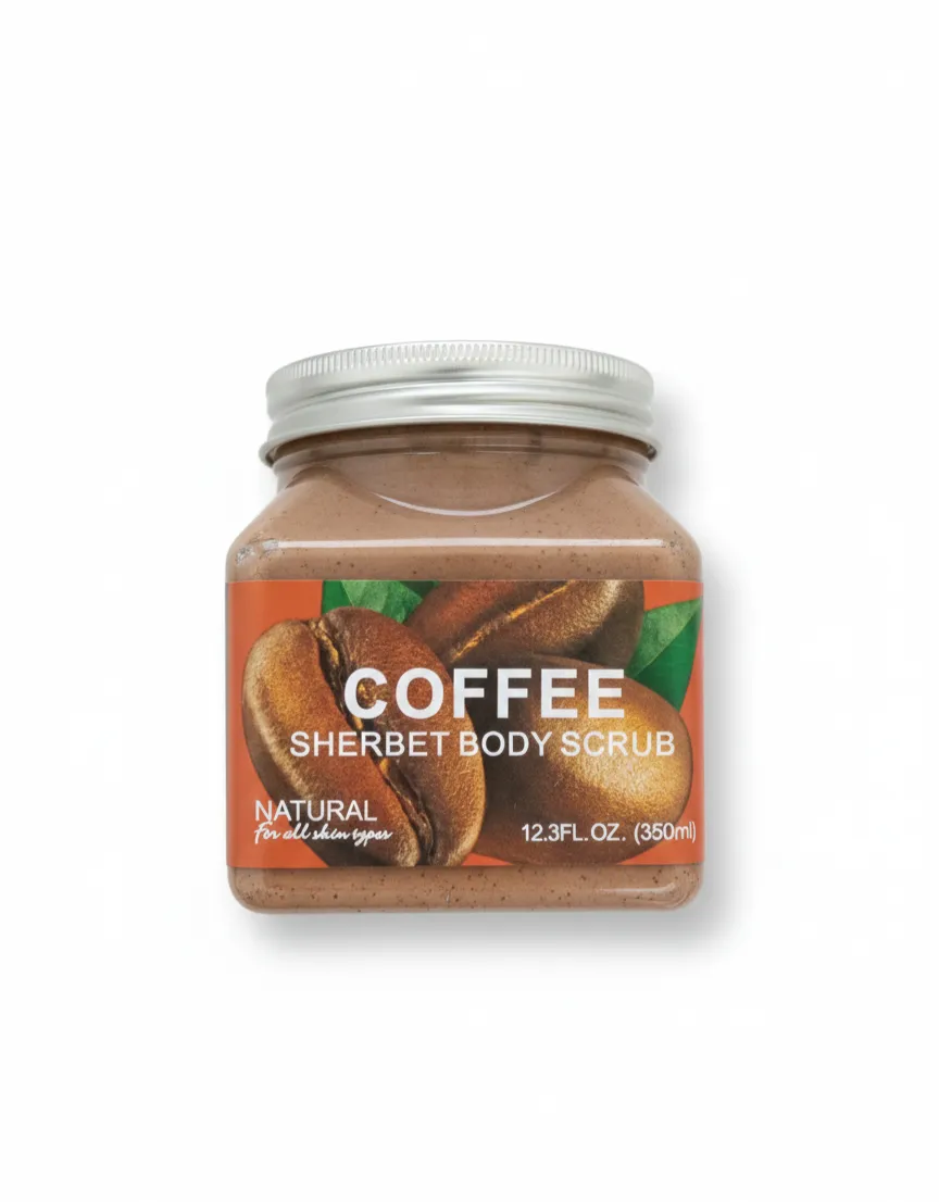 Sherbet Body Scrub 350ml - Deep Exfoliating & Smoothing Skin Treatment - Coffee 