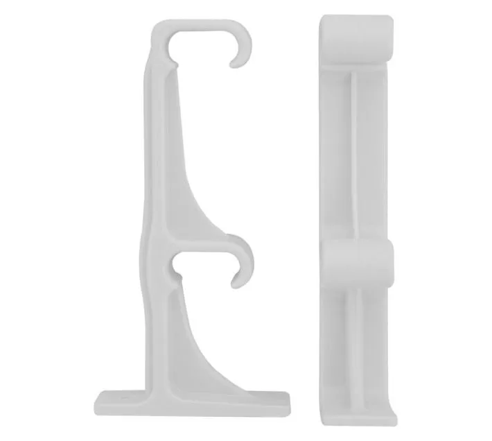 2 x Double Plastic Brackets White