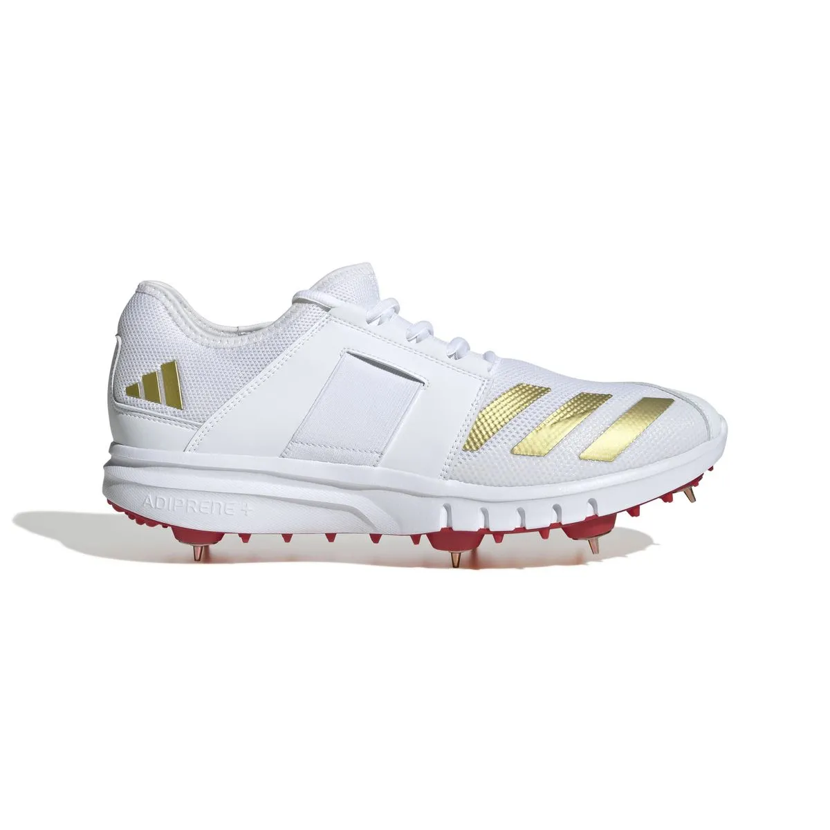 adidas Men's Howzat Spike 20 Cricket Shoes - Cloud White/Gold/Pure Ruby