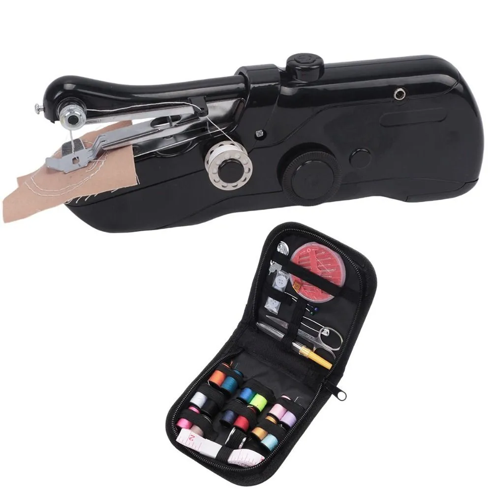 Hand-Held Sewing Machine, Mini Portable Fast Electric Sewing Machine-Black