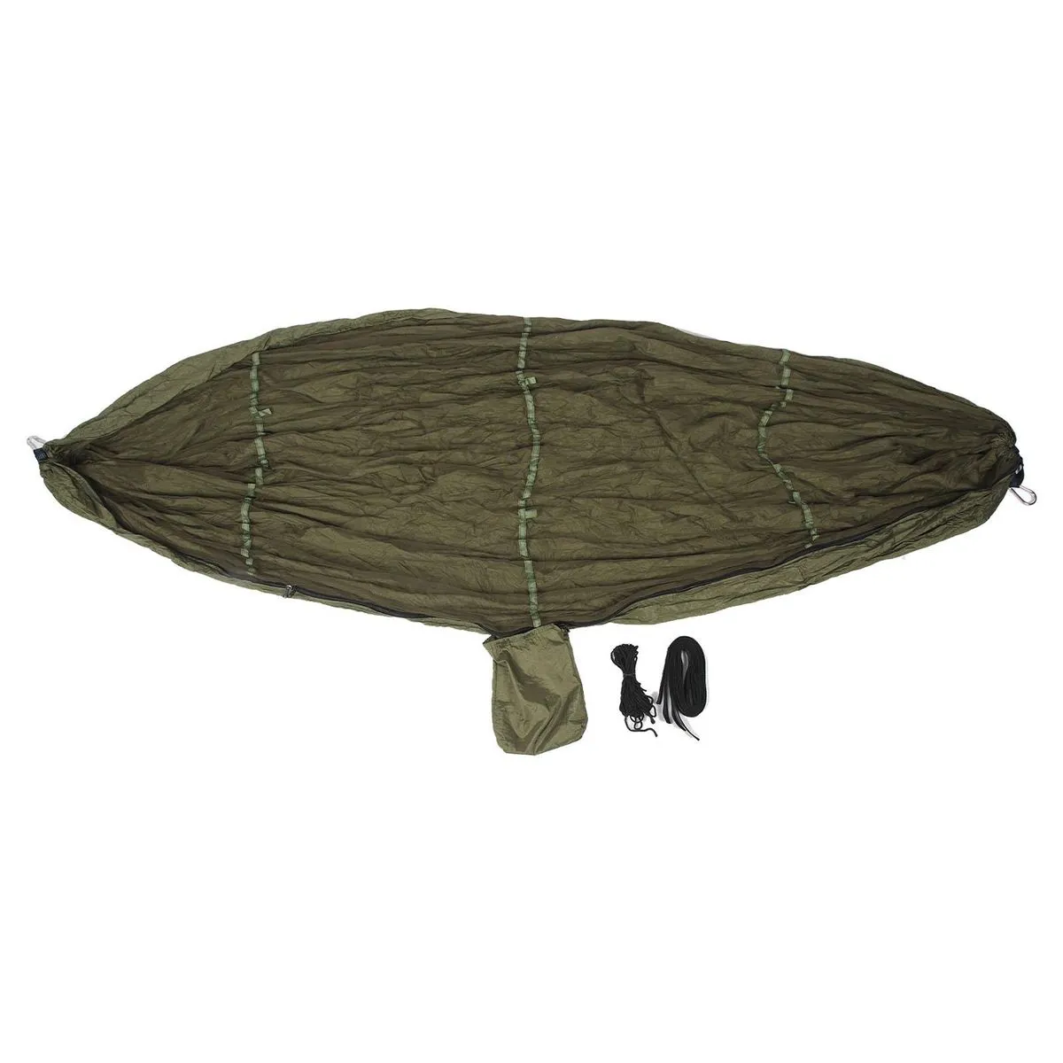 Camping Hammock with Net 210T Nylon Fabric Dark OD Green 440.9lb Portable